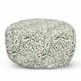 thumbnail image 1 of Floral Pouf Cover with Zipper, Watercolor Style Fresh Spring Garden Pattern Tender Botanical Layout, Soft Decorative Fabric Unstuffed Case, 30" W X 17.3" L, Orange Yellow and Green, by Ambesonne, 1 of 5