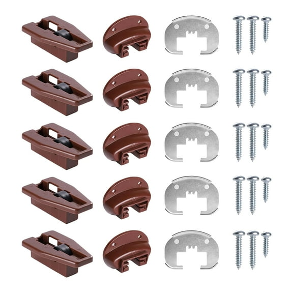 5pcs Drawer Slides with Metal Backing & Screws Drawer Track Guides and Glides Drawer Repair Parts for Dresser Enduring