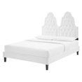 thumbnail image 1 of Tufted Platform Bed Frame, Twin Size, Velvet, White, Modern Contemporary Urban Design, Bedroom Master Guest Suite, 1 of 10
