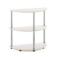 thumbnail image 1 of FURINNO Frans Turn-N Half Round Console Table with Stainless Steel Tubes, White Oak, 1 of 4