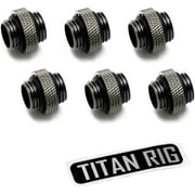 XSPC G1/4" 5mm Male to Male Fitting, Black Chrome, 6-Pack