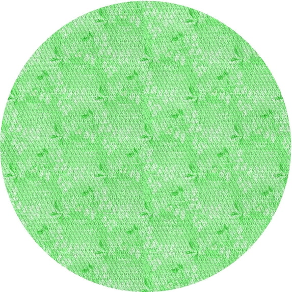 Ahgly Company Indoor Round Patterned Stoplight Go Green Area Rugs, 6' Round