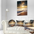 thumbnail image 3 of Designart Sunset over Foaming Waves - Modern Beach Throw Pillow - 12x20, 3 of 5