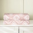 thumbnail image 3 of Erosebridal Bohemian Aztec Flannel Blanket 50x60, Tribal Geometric Pattern Sherpa Throw, Pink, 3 of 7
