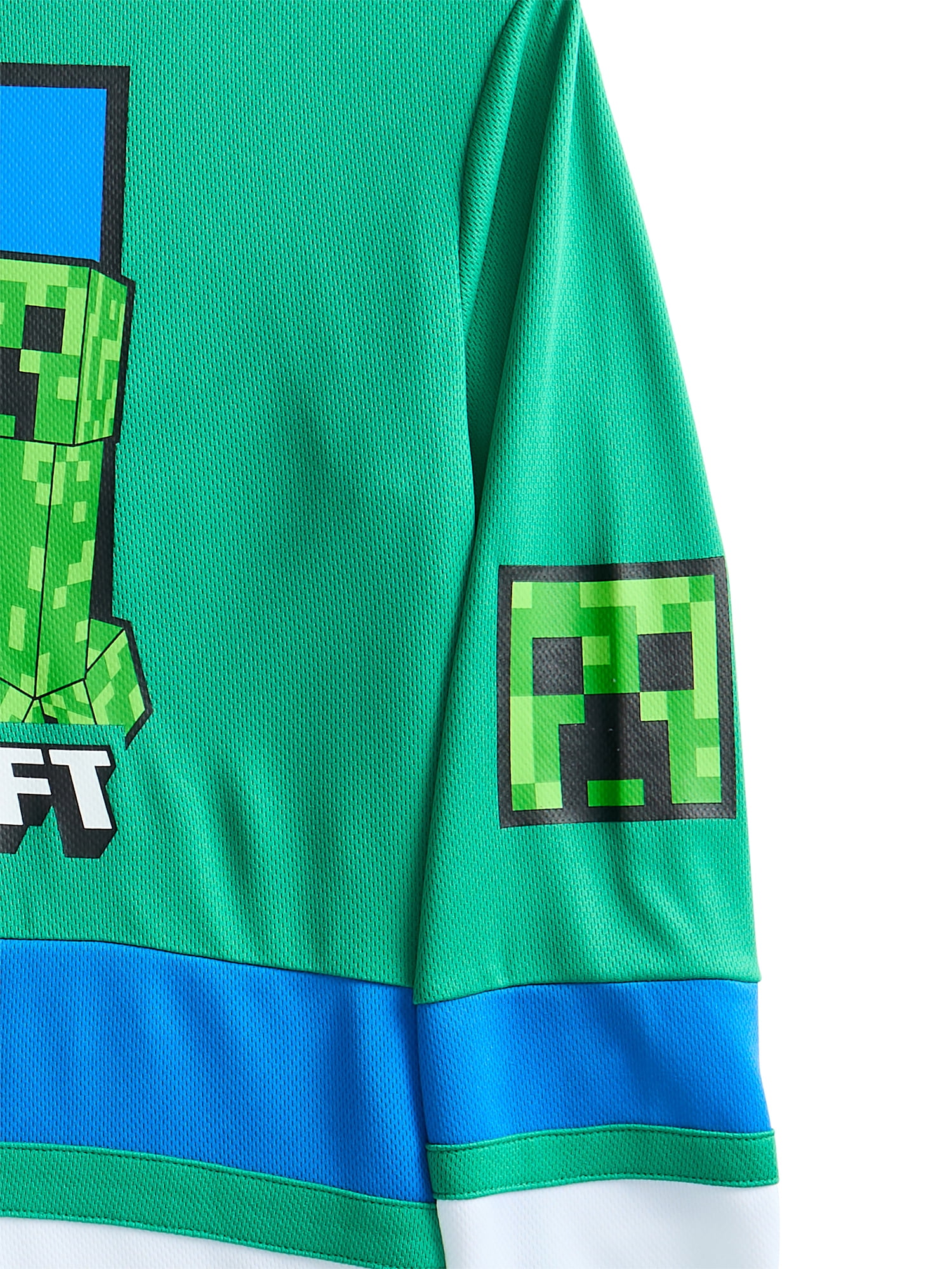 Minecraft Boys and Big Boys Game Over Creeper Graphic Hockey Jersey, Sizes 4-18