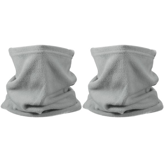 Uxcell Winter Neck Gaiter, Winter Warmer Ski Face Polar Fleece Mask Scarf Thermal Stretch Thick Windproof - for (Men Women/Cold Weather/Skiing/Snow Boarding/Running) 2Pcs Light Grey