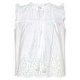 thumbnail image 4 of LASCANA Women's Ruffled Eyelet Blouse Shirt Eyelet Detail, 4 of 5