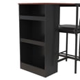 thumbnail image 6 of DHP 3-Piece Counter Height Dining Set with Storage, Walnut/Black, 6 of 17