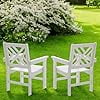thumbnail image 2 of HDPE Outdoor Dining Chairs Set of 2, All-Weather Resistant Patio Dining Chairs with Armrest Ergonomic Design for Balcony, Backyard, Garden,Lawn (White, Dining Chair), 2 of 7