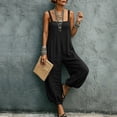 thumbnail image 2 of Miluxas Women's Sleeveless Jumpsuits Loose Wide Leg Harem Overalls with Pockets Lightweight Casual Rompers for Summer Beach Vacation Black, 2 of 8
