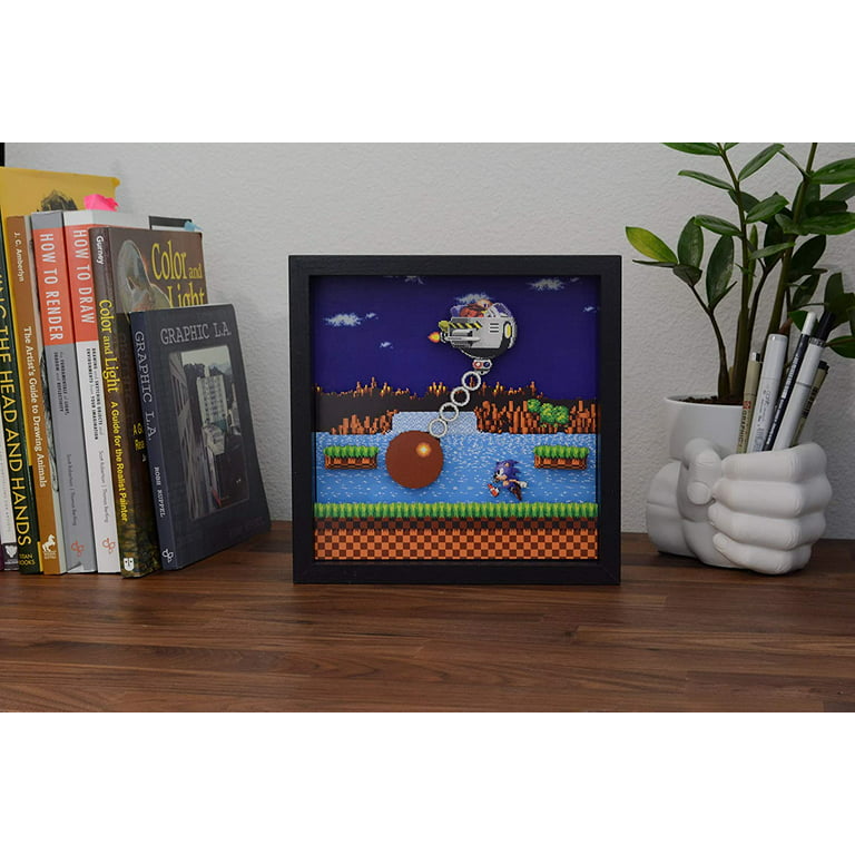 Pixel Frames Sega Sonic The Hedgehog Wrecking Ball 9x9 inches Shadow Box  Art - Officially Licensed