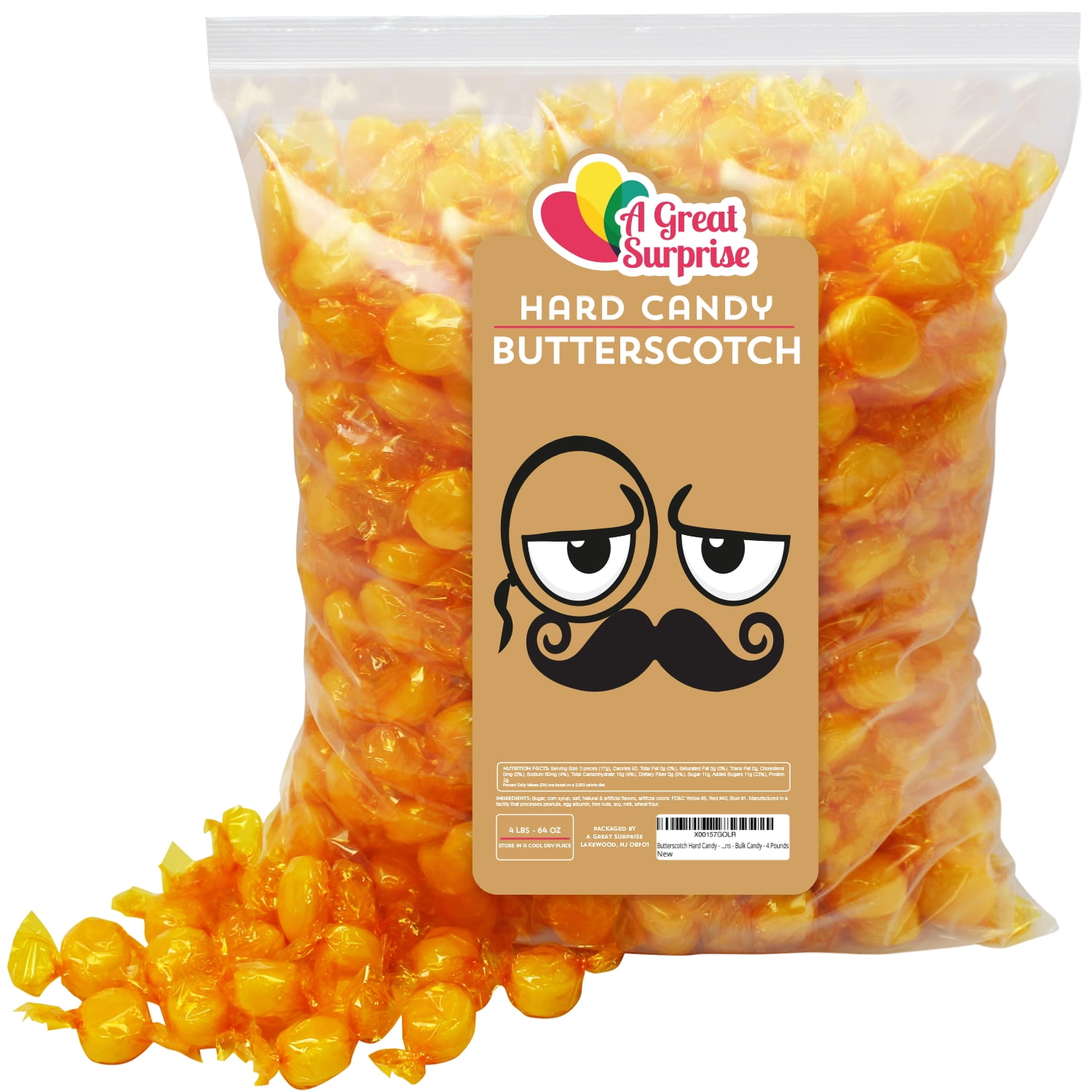 Butterscotch Hard Candy - Individually Wrapped Candies - Bulk Candy - 4  POUNDS - Walmart.com