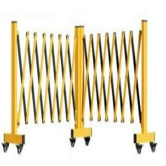 16FT Expandable Barricade Gate,Expandable Metal Barricade Gate Fence with Wheels,Folding Security Gate,Retractable Crowd Control,Retractable Traffic Barrier Roadblock,Traffic Barrier