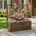 thumbnail image 4 of BrylaneHome Outdoor Freestanding Climbing Flower Plant Box with Trellis Planter Patio Deck Yard, 4 of 6