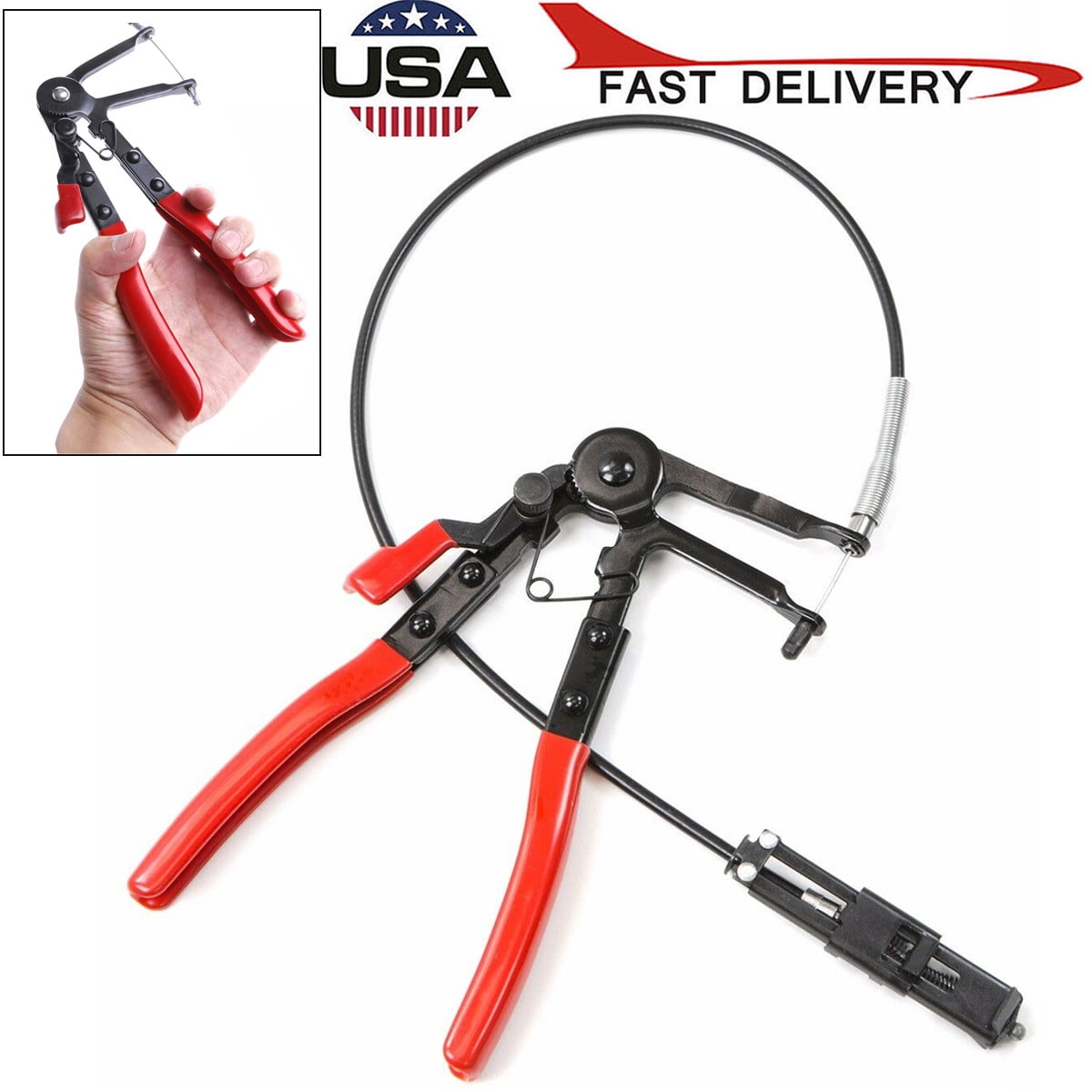 Details about   Long Reach Hose Clamp Pliers W/ Flexible Wire Shaft Fuel Oil Water Hose Tool
