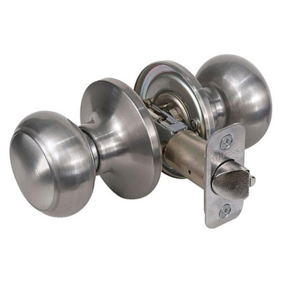 MASTER LOCK RU0415BOX Knob Lockset,Rusk Style,Satin Nickel