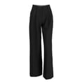 thumbnail image 3 of Pantalones de Trabajo para Mujer, de Pierna , de Vestir, de Cintura Alta, Informales, para Oficina y Negocios Negro L, 3 of 7