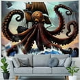 thumbnail image 4 of Orinice Octopus Boat Pirate Ship Tapestry Wall Hanging Unique Style Graphic Tapestries Home Wall Decor 40x30inch, 4 of 6