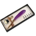 thumbnail image 4 of Dip PencilFeather Pen Set Vintage Feather Pen Juego de tinta de escritura de regalo Diseño de clase mundial Jadeshay  A, 4 of 8
