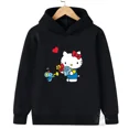 thumbnail image 3 of Sudadera informal de calle kawaii con dibujos animados de Hello Kitty para niños y niñas de 3 a 14 años con diseño de Sunshine, sudadera para deportes al aire libre para niños, 3 of 5
