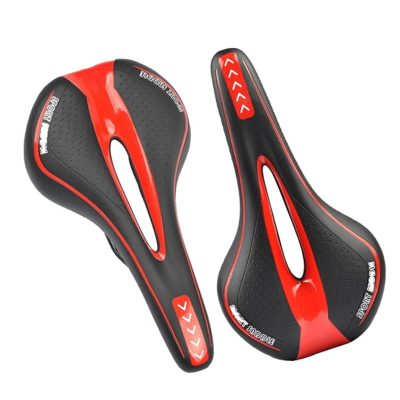 Wanyifa Bike Seat Breathable Soft Saddle with Ergonomic Hollow Design for Unisex Riders,1Pcs,Red