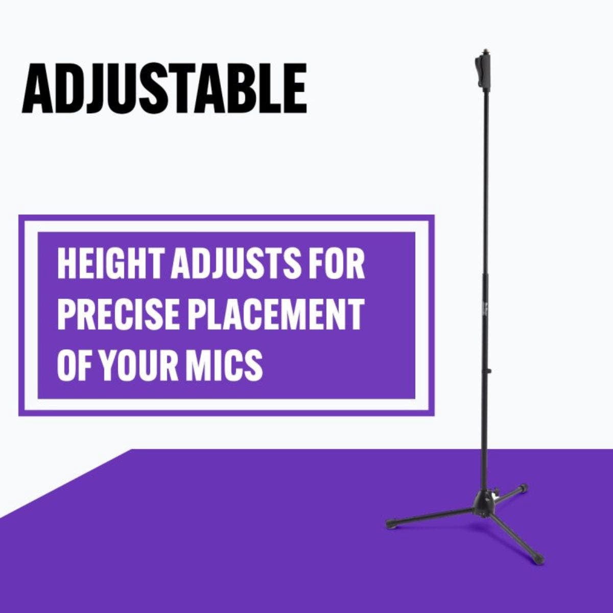 On-Stage One-Handed Microphone Stand with Tripod Base