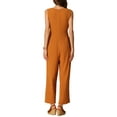 thumbnail image 3 of INSPIRE CHIC Wide Leg Jumpsuit for Women's V Neck Casual Sleeveless Romper S Orange, 3 of 6