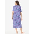 thumbnail image 2 of Dreams & Co. Plus Size V-Neck Short Sleeve Midi Cotton Sleep Shirt, 2 of 6