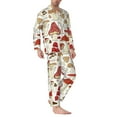 thumbnail image 2 of Naloa Cartoon Mushrooms Men’s Pajamas Set - Long Sleeve Button Down Sleep Shirt and Pajama Bottoms Sleepwear Set-XX-Large, 2 of 7