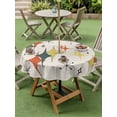 thumbnail image 3 of Outdoor Tablecloth with Umbrella Hole and Zipper, Multi-Color Diamond Round Table Cloth 54 Inch Waterproof Tablecloth, Modern Geometric Middle Century Beige Picnic Table Cover for Patio Camping, 3 of 7