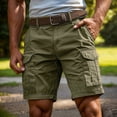 thumbnail image 2 of GrmtClth Cargo Shorts for Men Lightweight Casual Hiking Shorts Big and Tall Fishing Shorts Summer Outdoor Shorts with Pockets (No Belt) Light Green XXL, 2 of 3