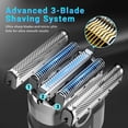 thumbnail image 5 of JUUTREN Electric Foil Shaver for Men – Electric Razor, Mini Portable Beard Trimmer with 3 Floating Blades, Cordless, IPX7 Waterproof for Wet/Dry Use, LED Display, Perfect for Travel & Daily Grooming, 5 of 8