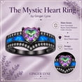thumbnail image 5 of Black Engagement Ring for Women Mystic Topaz CZ Heart Promise Ring  Gift for Her Ginger Lyne, 5 of 8