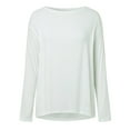 thumbnail image 5 of White Shirt Womens Long Sleeve Shirts Women Boat Neck Loose Fit Soft Casual Tops Relaxed Shirts Long Sleeve Shirts White S, 5 of 7