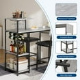 thumbnail image 4 of Expandable 3-Piece Dining Table Set for 2 – Space-Saving Bar Table and Chairs with Storage Shelves and Wine Rack – Compact Kitchen or Living Room Furniture for Small Apartment, 4 of 8