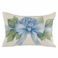 thumbnail image 2 of Hydrangea Flower Queen Size Pillow Cover, Pillowcase Protectors with Zipper, Breathable Decorative Throw Pillow Case Cover, Pastoral Blue Bow Floral Spring Lraf Pillow Shams for Couch Sofa 20x30Inch, 2 of 8