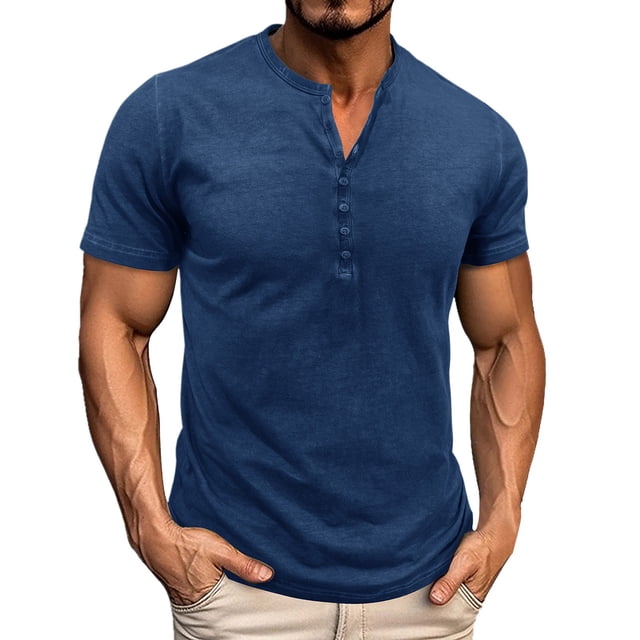 T-Shirt à Manches Courtes pour Hommes - Col Rond et Look Résistant