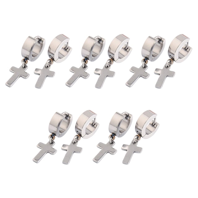 5 pares de pendientes cruzados, ligeros, fáciles de llevar, estilo coreano, pendientes de gota, Clip para oreja, fiestas de Navidad, Día de San Ropa, zapatos y accesorios Miscelánea Tipo 1 Sonducket AP009692-01B