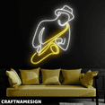 thumbnail image 2 of Craftnamesign Man Play Saxophone Neon Sign, Jazz Band Wall Art, Jazz Club Wall Decor, 2 of 4