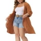 thumbnail image 4 of Cárdigan de mujer plus size Agnes Orinda, con mangas de murciélago 3/4, de poliéster, cárdigan casual 2X naranja, 4 of 6