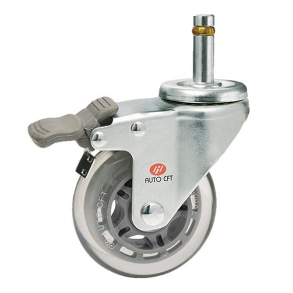 Carrymaster ACSU-102SGRB Light-Duty Swivel Grip Ring Stem Brake Non-Leveling Caster