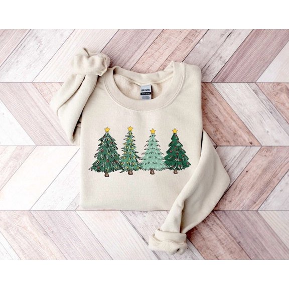 Christmas Sweatshirt, Christmas Tree Sweatshirt, Christmas Minimal Sweatshirt, Holiday Sweaters for Women, Winter Sweatshirt, Christmas Gift