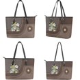thumbnail image 3 of ZUXONGSY Frog Daisy Flower Print Handbag and Wallet Sets for Women Top Handle Totes with Matching Wallet Leather Shoulder Handbag Clutch Purse for Women Ladies, 3 of 4