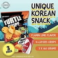 thumbnail image 2 of K-Munchies Orion Turtle Chips â€“ Large 3 x 160-gram Flamin' Lime Flavor Korean Chips â€“ Big Bag, Party Size Tasty, Crispy Korean Corn Snacks - Bite-Sized, On-The-Go Korean Corn Snack for F, 2 of 3