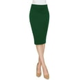 thumbnail image 4 of Made by Johnny Women's Elastic Waist Stretch Bodycon Midi Pencil Skirt Below Knee XL GREEN, 4 of 6