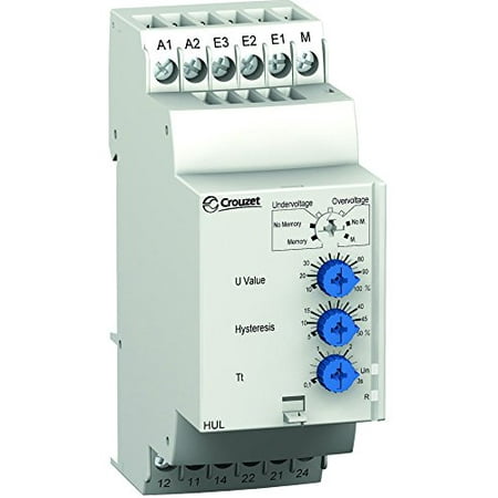 264v Switch - CROUZET CONTROL TECHNOLOGIES 84872120 VOLTAGE MONITORING RELAY, DPDT, 264V