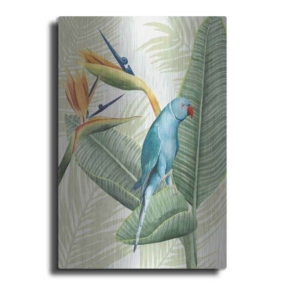 Luxe Metal Art 'Avian Paradise III' by Grace Popp, Metal Wall Art, 24"x36"