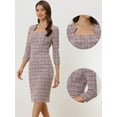 thumbnail image 2 of DARING DIVA Elegant Dress Plaid Tweed Bodycon Dress XS Pink, 2 of 6