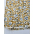 thumbnail image 3 of Kantha Quilt Handblock Print Indian Netural Colour floral print Quilt Hand Stitched Natural vegetable dye cotton, 3 of 4