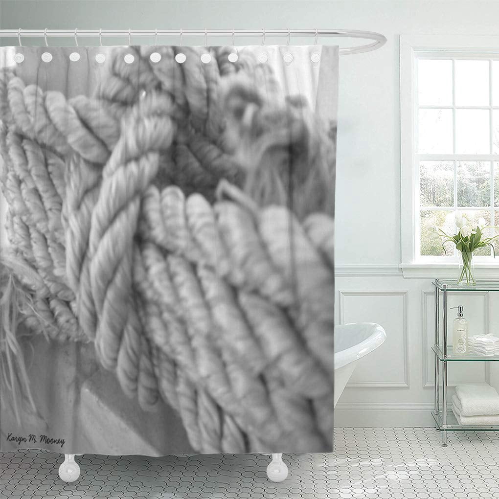 Yusdecor Black Nautical Knot White Photography Sea Water Boat Rope Bathroom Decor Bath Shower Curtain 66x72 Inch Walmart Canada
